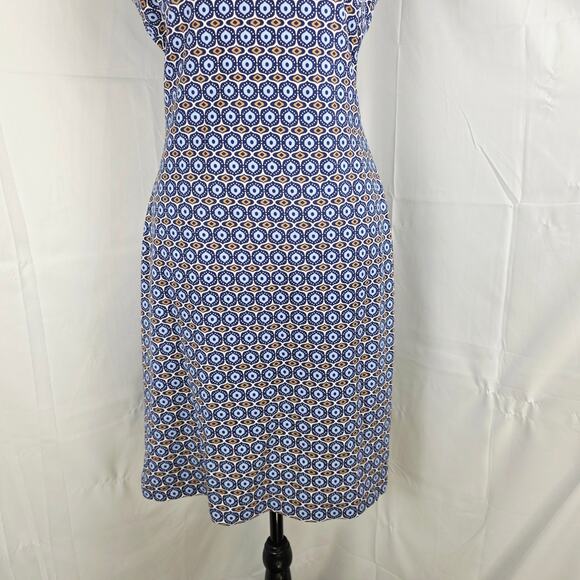 J.McLaughlin Dress Women XS Blue Geometric Sleeveless Rayon Blend Shift Sheath - Picture 4 of 11